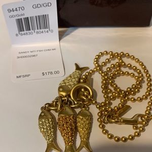 Coach fish necklace   (Long, 26” bead chain)